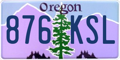 OR license plate 876KSL