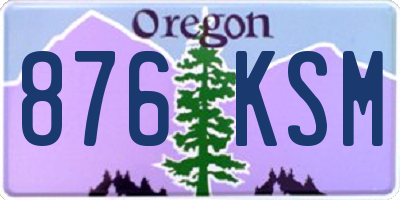 OR license plate 876KSM