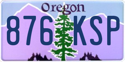 OR license plate 876KSP