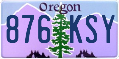 OR license plate 876KSY