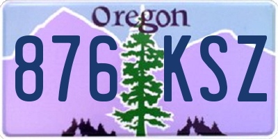 OR license plate 876KSZ