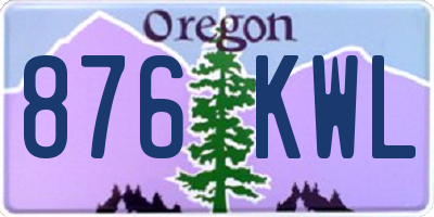 OR license plate 876KWL