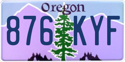 OR license plate 876KYF