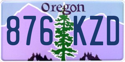 OR license plate 876KZD