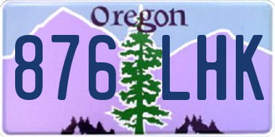 OR license plate 876LHK