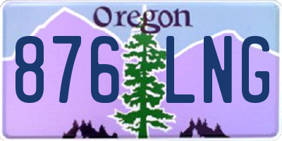 OR license plate 876LNG