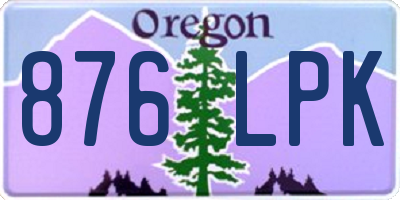 OR license plate 876LPK