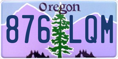 OR license plate 876LQM