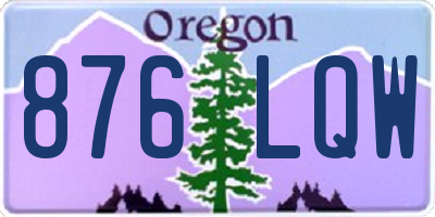 OR license plate 876LQW