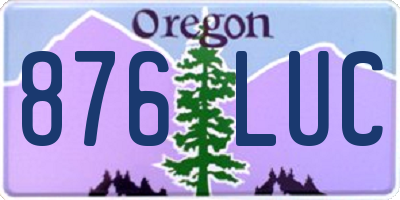 OR license plate 876LUC