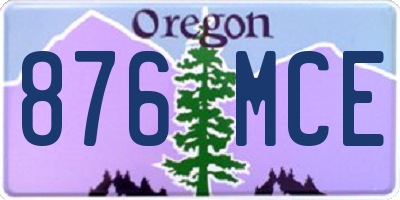 OR license plate 876MCE