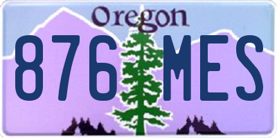 OR license plate 876MES