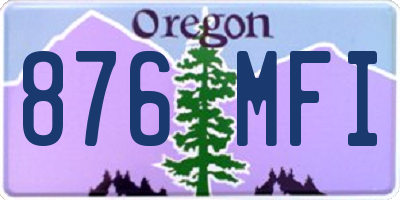 OR license plate 876MFI