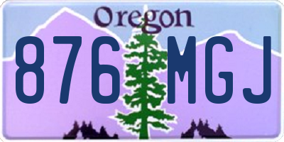 OR license plate 876MGJ