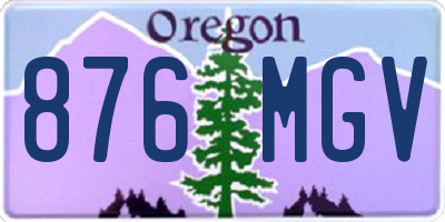 OR license plate 876MGV