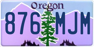 OR license plate 876MJM