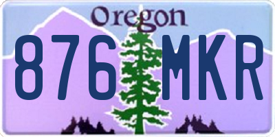 OR license plate 876MKR