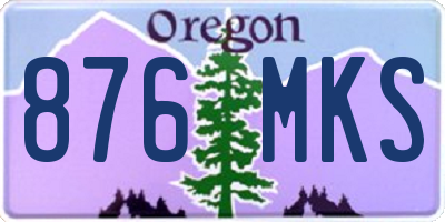 OR license plate 876MKS