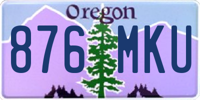 OR license plate 876MKU