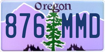 OR license plate 876MMD