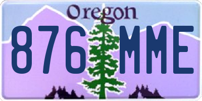 OR license plate 876MME