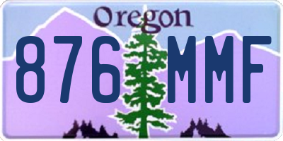 OR license plate 876MMF