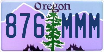 OR license plate 876MMM