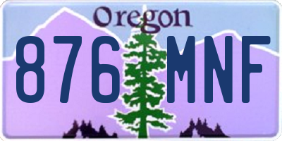 OR license plate 876MNF