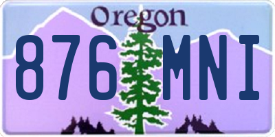 OR license plate 876MNI