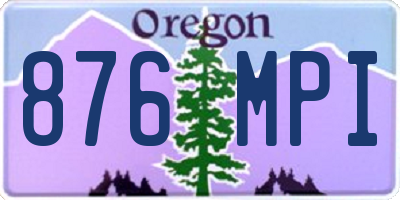 OR license plate 876MPI