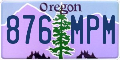 OR license plate 876MPM