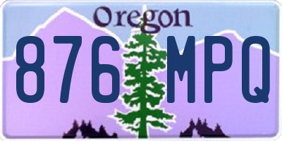 OR license plate 876MPQ