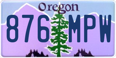 OR license plate 876MPW