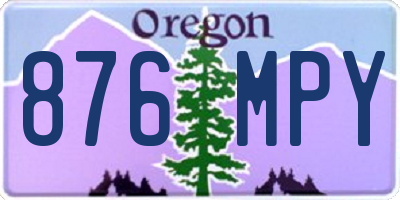 OR license plate 876MPY