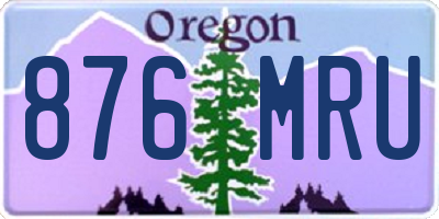 OR license plate 876MRU
