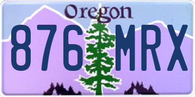 OR license plate 876MRX