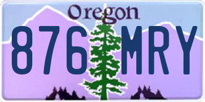 OR license plate 876MRY