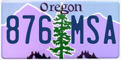 OR license plate 876MSA