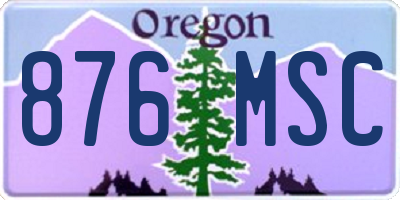 OR license plate 876MSC