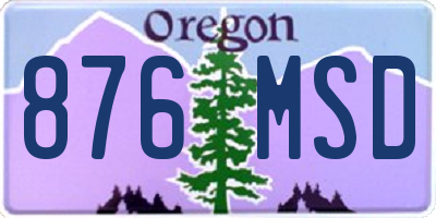 OR license plate 876MSD