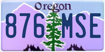 OR license plate 876MSE