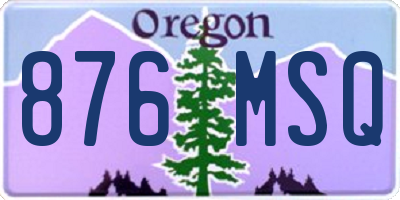 OR license plate 876MSQ