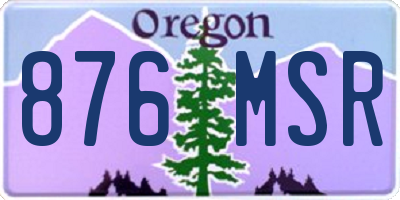 OR license plate 876MSR