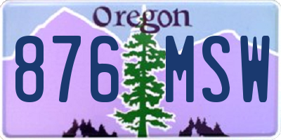 OR license plate 876MSW