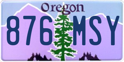 OR license plate 876MSY