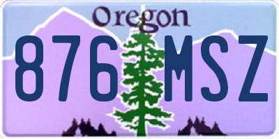 OR license plate 876MSZ