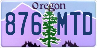 OR license plate 876MTD