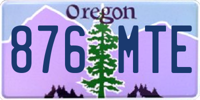 OR license plate 876MTE