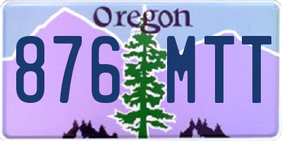 OR license plate 876MTT