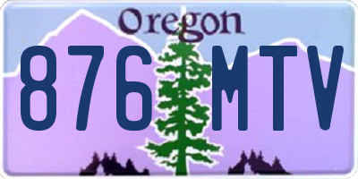 OR license plate 876MTV